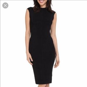 Black work dress in wrinkle-free stretch material